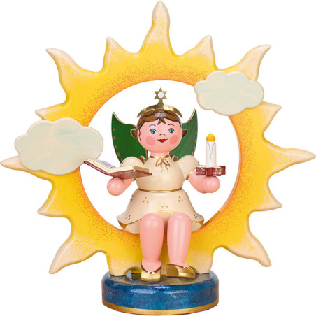 Angel with Sun, Book and Candle - 20 cm / 7.9 inch