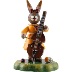 Bunny Musician Girl with Double Bass - 10 cm / 3.9 inch