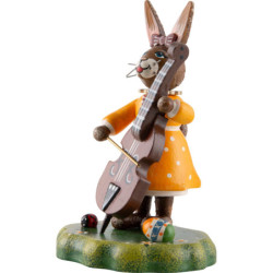 Bunny Musician Girl with Double Bass - 10 cm / 3.9 inch