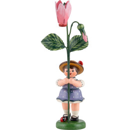 Blumenkind Mädchen mit Alpenveilchen - 11 cm