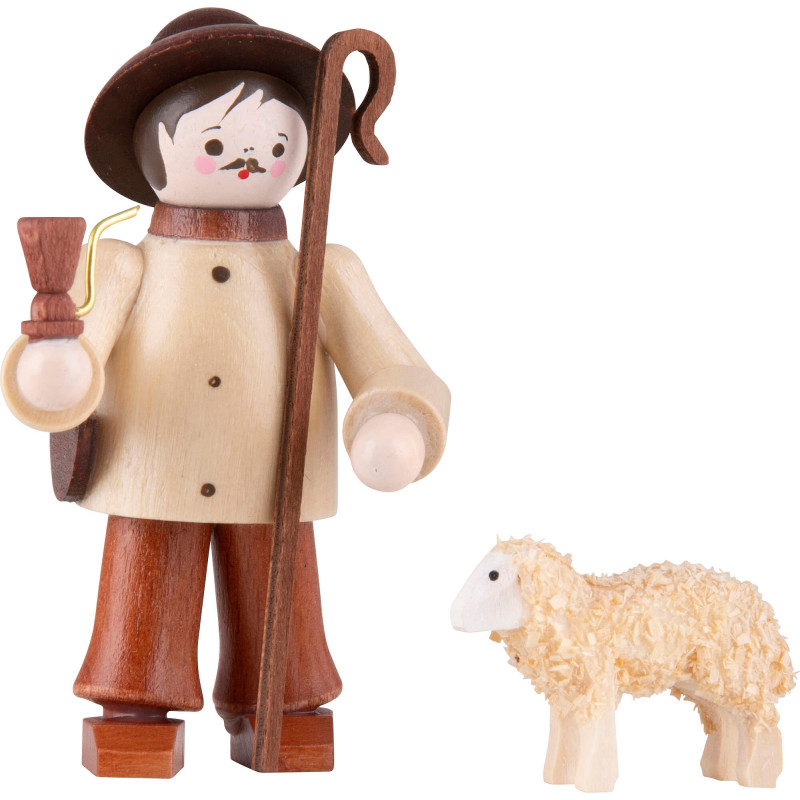 Thiel Figurine - Shepherd with Sheep - natural - 6 cm / 2.4 inch