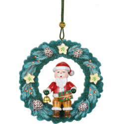Christbaumschmuck Weihnachtsmann Adventskranz - 9 cm