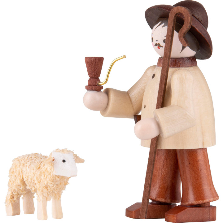 Thiel Figurine - Shepherd with Sheep - natural - 6 cm / 2.4 inch