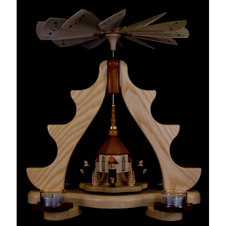 1-stöckige Pyramide Seiffener Kirche - 36 cm
