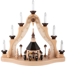 Light Triangle with Seiffner Kirche - 41x40 cm / 16.1x15.7 inch