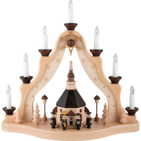 Light Triangle with Seiffner Kirche - 41x40 cm / 16.1x15.7 inch