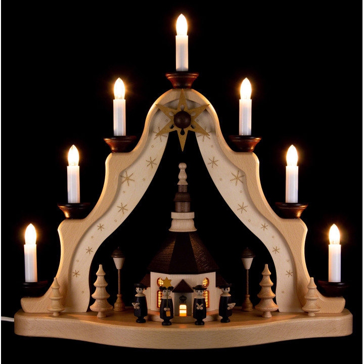 Lichterspitze Seiffner Kirche - 41x40 cm