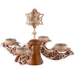 Adventsleuchter, natur/braun - 27 cm
