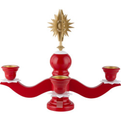 Adventsleuchter mit Stern, rot - 30 cm