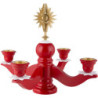 Adventsleuchter mit Stern, rot - 30 cm
