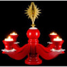 Adventsleuchter mit Stern, rot - 30 cm
