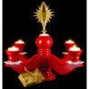 Adventsleuchter mit Stern, rot - 30 cm