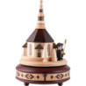 Music Box - Seiffner Church And Carolers, Mahogany - 24 cm / 9.4 inch