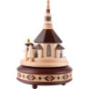 Spieldose Seiffner Kirche und Kurrende, Mahagoni - 24 cm