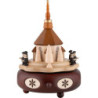 Music Box - Seiffen Church and Carolers, Mahogany - 19 cm / 7.5 inch