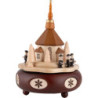 Spieldose Seiffner Kirche und Kurrende, Mahagoni - 19 cm