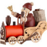 Räuchermännchen Weihnachtsmann auf Lok - 19 cm