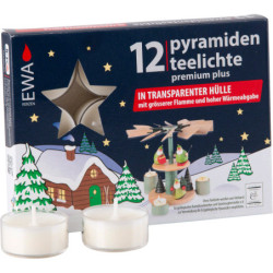 Pyramiden-Teelichter Premium Plus, 12 Stück