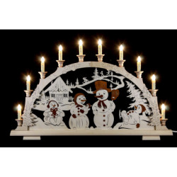 Schwibbogen Schneemannfamilie - 65x45 cm