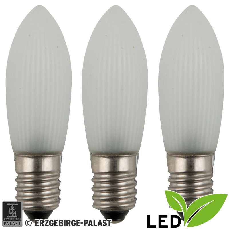 LED Rippled Bulb Frosted - E10 Socket - Warm White - 0.1-0.2W