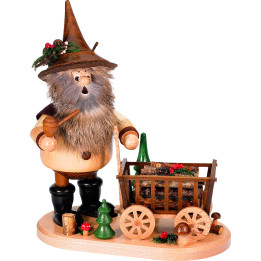 Räuchermännchen Wichtel mit Wagen - 25 cm