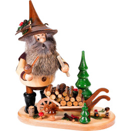 Räuchermännchen Wichtel mit Schiebock - 25 cm
