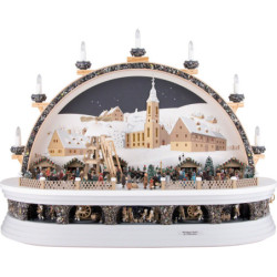 Schwibbogen Weihnachtsmarkt am "Molchner Stolln" zu Pobershau (limitierte Auflage) - 74x28x58 cm
