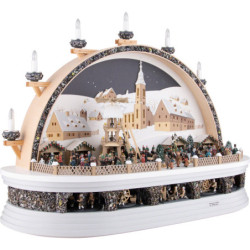 Schwibbogen Weihnachtsmarkt am "Molchner Stolln" zu Pobershau (limitierte Auflage) - 74x28x58 cm