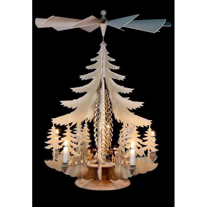 1-stöckige Pyramide mit Winterkinder - 62x42 cm