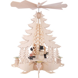 1-stöckige Pyramide mit Weihnachtsfiguren - 35 cm