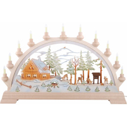 Candle Arch - Forester's House with Figures, Colored - 65x40 cm / 26x17.5 inch