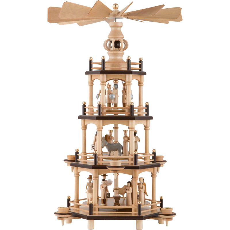 4-Tier Pyramid - Natural - 45 cm / 18 inch