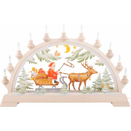 Candle Arch - Santa Claus on Sleigh, Colored - 65x40 cm / 26x17.5 inch