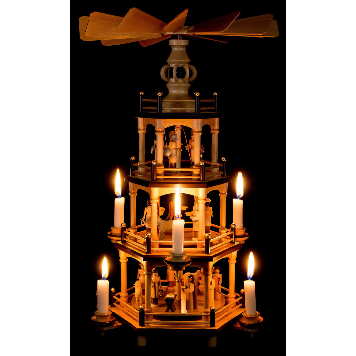 4-Tier Pyramid - Natural - 45 cm / 18 inch