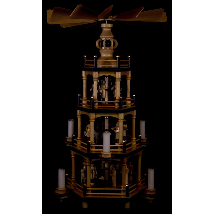 4-stöckige Pyramide natur - 45 cm