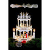 3-stöckige Pyramide Weihnachten, weiß - 35 cm