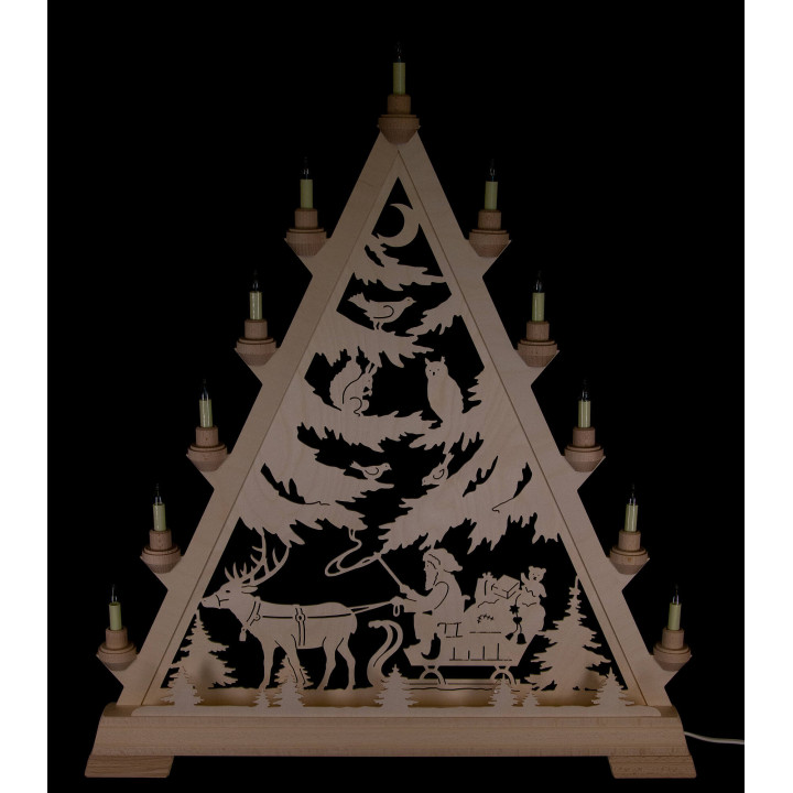 Lichterspitze Nikolaus mit Schlitten - 66 cm