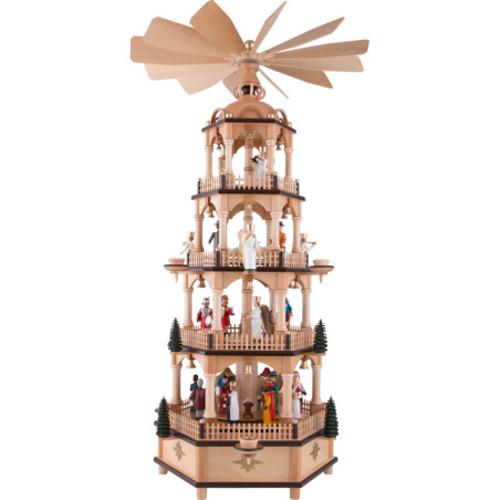 4-Tier Pyramid - Nativity Scene with Musical Mechanism - 70 cm / 27.6 inch