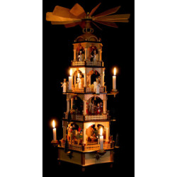 4-Tier Pyramid - Nativity Scene with Musical Mechanism - 70 cm / 27.6 inch
