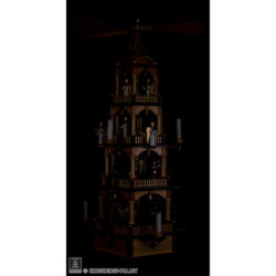 4-stöckige Pyramide Christi Geburt mit Musikspielwerk - 70 cm