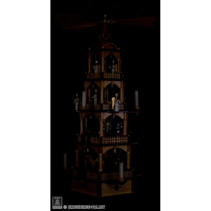4-Tier Pyramid - Nativity Scene with Musical Mechanism - 70 cm / 27.6 inch