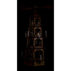 4-stöckige Pyramide Christi Geburt mit Musikspielwerk - 70 cm