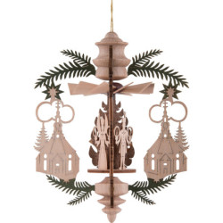 Christbaumschmuck Bergmann, Engel und Reiterlein - 13 cm