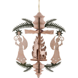 Christbaumschmuck Engel mit Weihnachtsmann - 13 cm