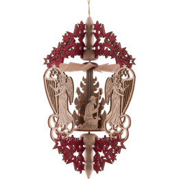 Christbaumschmuck Christi Geburt - rot - 15,3 cm