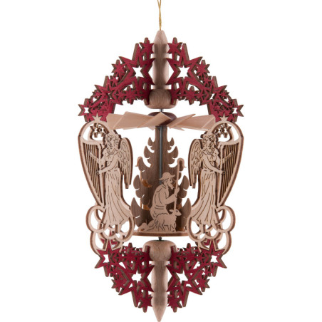Christbaumschmuck Christi Geburt - rot - 15,3 cm
