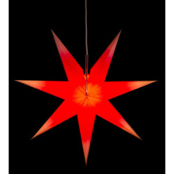 Erzgebirgischer Fensterstern rot-weiß - 53 cm