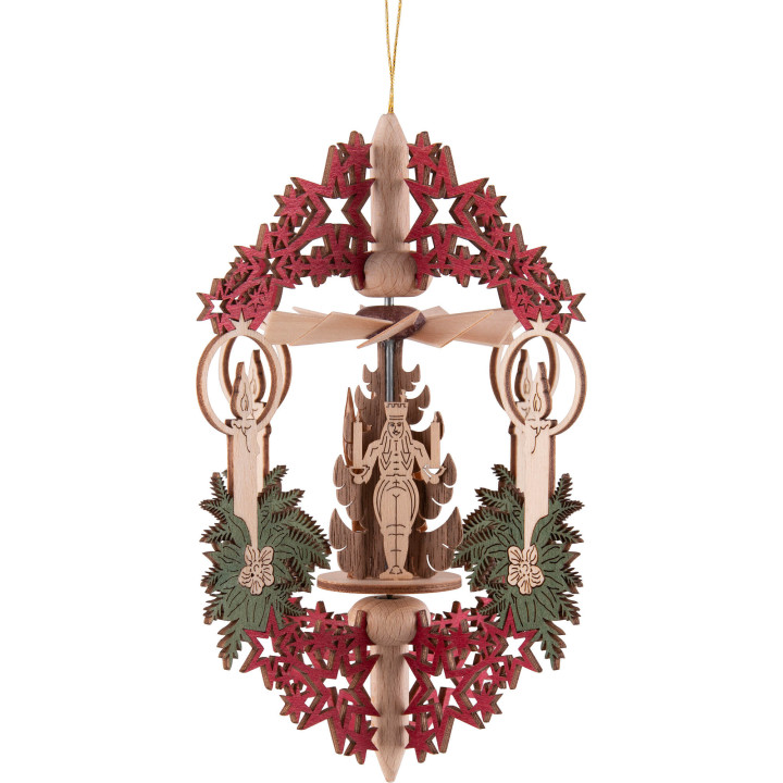 Christbaumschmuck Kerze Bergmann, Engel und Räuchermann - 15,3 cm