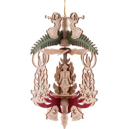 Christbaumschmuck Kerze Bergmann, Engel und Räuchermann - 16,3 cm