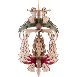 Christbaumschmuck Kerze Bergmann, Engel und Räuchermann - 16,3 cm